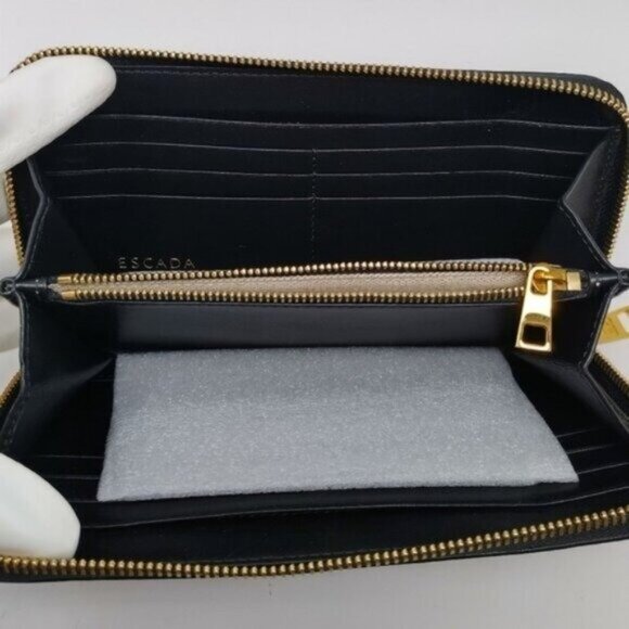 Escada Leather Purple Leopard Continental Wallet $550 - Picture 7 of 12